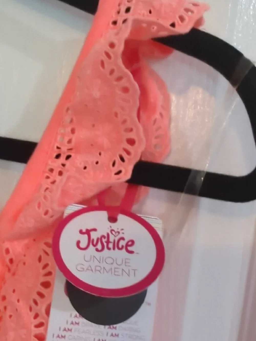 Justice Coral Ruffle Smocked Tank Top Sz XL 16/18